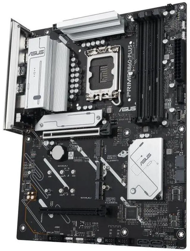 Alt view image 4 of 7 - ASUS PRIME B860-PLUS Intel B860 (LGA 1851) ATX motherboard, DDR5, PCIe 5.0 x16 SafeSlot, DisplayPort, USB 20Gbps port, front panel USB 5Gbps Type-C port, 3x M.2 slots, Realtek 2.5Gb Ethernet