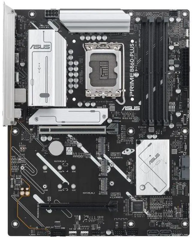 Alt view image 2 of 7 - ASUS PRIME B860-PLUS Intel B860 (LGA 1851) ATX motherboard, DDR5, PCIe 5.0 x16 SafeSlot, DisplayPort, USB 20Gbps port, front panel USB 5Gbps Type-C port, 3x M.2 slots, Realtek 2.5Gb Ethernet