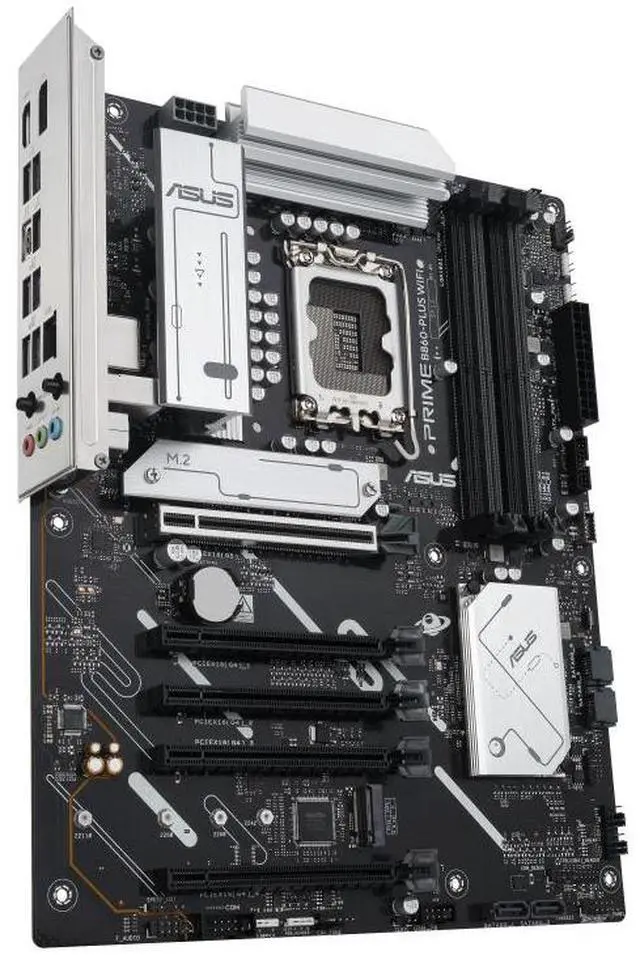 Alt view image 3 of 7 - ASUS PRIME B860-PLUS WIFI Intel B860 (LGA 1851) ATX motherboard,DDR5,PCIe 5.0 x16 SafeSlot,DisplayPort,front panel USB 5Gbps Type-C port,2x M.2 slots, Realtek 2.5Gb Ethernet,Pre-mounted I/O shield