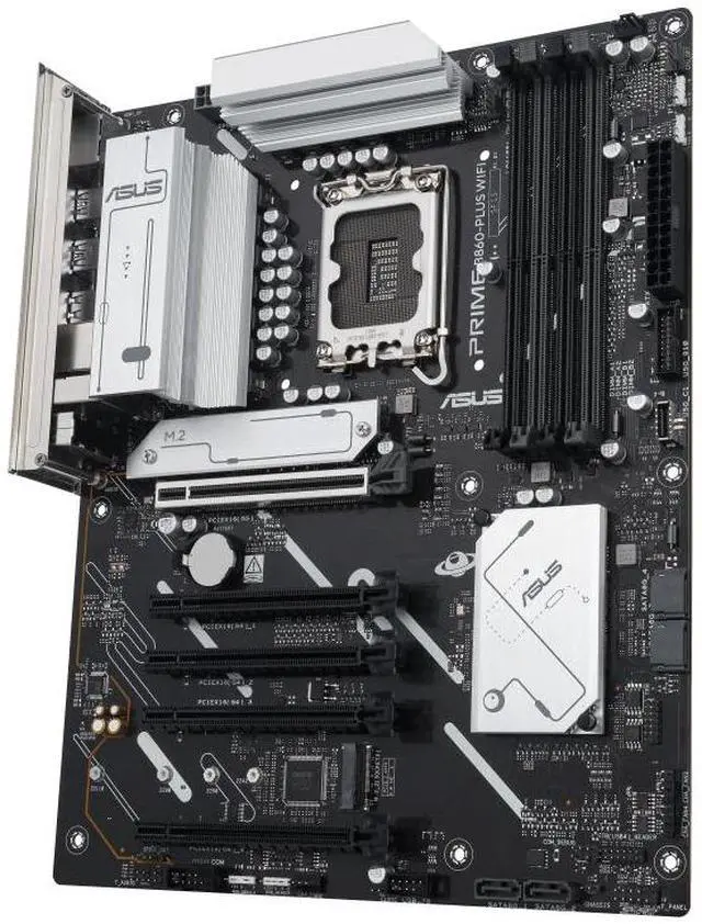Alt view image 4 of 7 - ASUS PRIME B860-PLUS WIFI Intel B860 (LGA 1851) ATX motherboard,DDR5,PCIe 5.0 x16 SafeSlot,DisplayPort,front panel USB 5Gbps Type-C port,2x M.2 slots, Realtek 2.5Gb Ethernet,Pre-mounted I/O shield