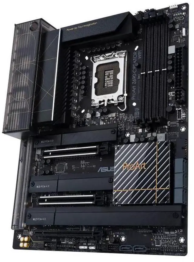 Alt view image 4 of 7 - ASUS ProArt Z690-CREATOR WIFI Intel Z690 LGA 1700 ATX motherboard, PCIe 5.0,DDR5 ,Thunderbolt 4,10 Gb and 2.5 Gb Ethernet,WiFi 6E, 4×PCIe 4.0 M.2 slots,a USB 3.2 Gen 2x2 front panel connector