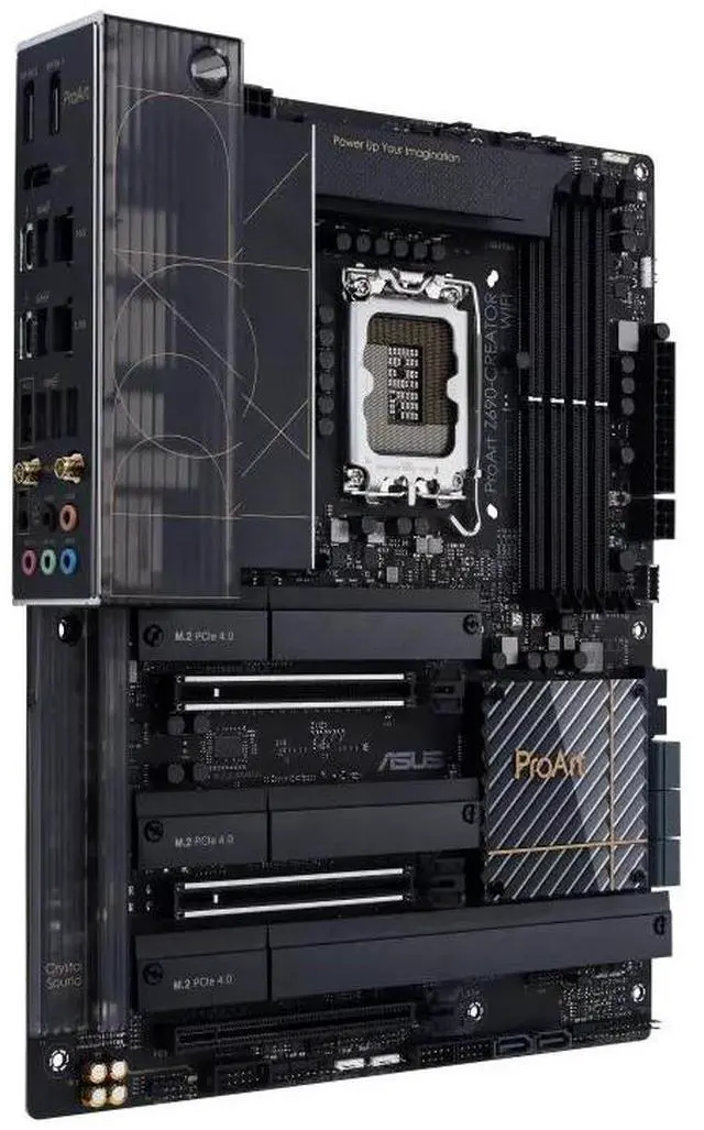 Alt view image 3 of 7 - ASUS ProArt Z690-CREATOR WIFI Intel Z690 LGA 1700 ATX motherboard, PCIe 5.0,DDR5 ,Thunderbolt 4,10 Gb and 2.5 Gb Ethernet,WiFi 6E, 4×PCIe 4.0 M.2 slots,a USB 3.2 Gen 2x2 front panel connector