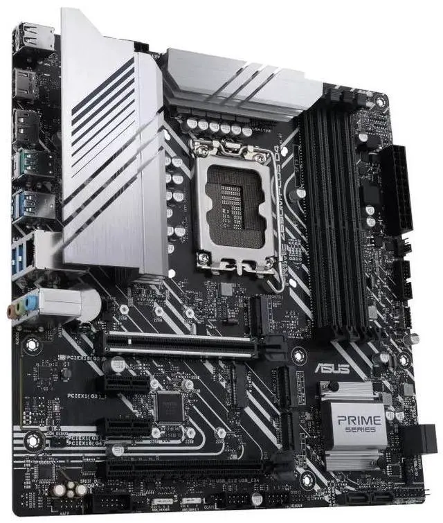 Alt view image 3 of 7 - ASUS PRIME Z690M-PLUS D4 Intel Z690 (LGA 1700) mATX motherboard,PCIe 5.0,three M.2 slots,10+1 DrMOS, DDR4,DisplayPort,Intel 1 Gb Ethernet,USB 3.2 Gen 2x2 Type-C,front USB 3.2 Gen 1 Type-C,Aura Sync