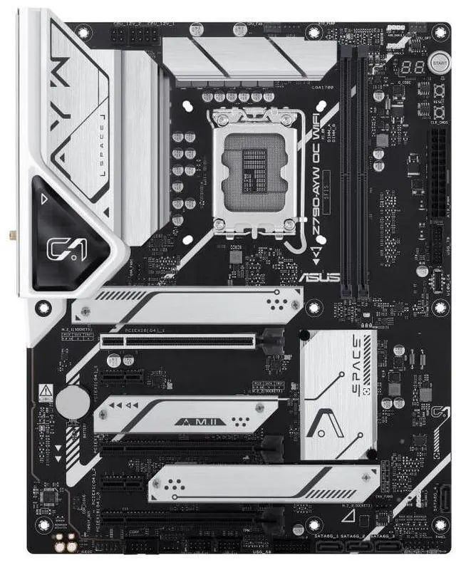Alt view image 2 of 7 - ASUS Z790-AYW OC WIFI Intel Z790 LGA 1700 ATX motherboard, PCIe 4.0,three PCIe 4.0 M.2 slots,DDR5,Realtek 2.5Gb Ethernet,WiFi 6,HDMI,SATA 6 Gbps,USB 10Gbps TypeC,two-way AI Noise Cancelation,Aura Sync