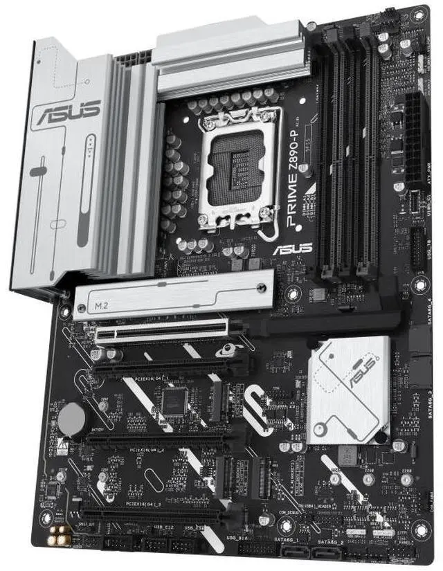 Alt view image 4 of 7 - ASUS PRIME Z890-P Intel Z890 (LGA 1851) ATX motherboard, DDR5 slots,PCIe 5.0,DisplayPort,HDMI,USB 20Gbps,4 x M.2 slots,Realtek 2.5 Gb Ethernet,PCIe Slot Q-Release,Pre-mounted I/O shield,Aura Sync