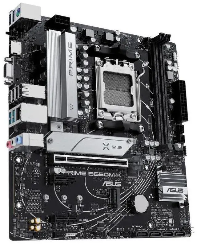 Alt view image 4 of 6 - ASUS PRIME B650M-K-CSM ASUS PRIME B650M-K-CSM AMD B650 (Ryzen AM5) micro ATX motherboard,DDR5 support,two M.2 slots, 2.5 Gb LAN,USB 3.2 Gen 2 ports,front USB 3.2 Gen 1 Type-C,BIOS FlashBack, Aura Sync