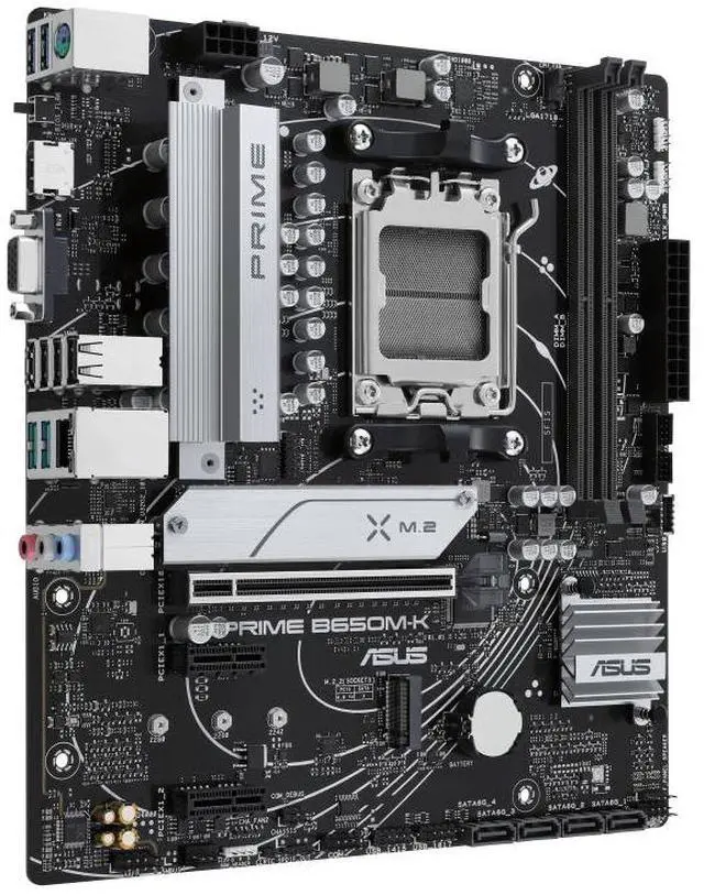 Alt view image 3 of 6 - ASUS PRIME B650M-K-CSM ASUS PRIME B650M-K-CSM AMD B650 (Ryzen AM5) micro ATX motherboard,DDR5 support,two M.2 slots, 2.5 Gb LAN,USB 3.2 Gen 2 ports,front USB 3.2 Gen 1 Type-C,BIOS FlashBack, Aura Sync