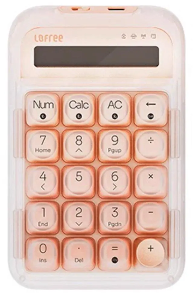 Main image of LOFREE EH121 Sugar Bean Foundation 3 Mode Digital Computer Keyboard - Bluetooth/2.4G/Wired, Hot Swappable Linear Switches, 10-Digit Display, 4-Level Backlighting, Multi-Device (4 Devices), Pink