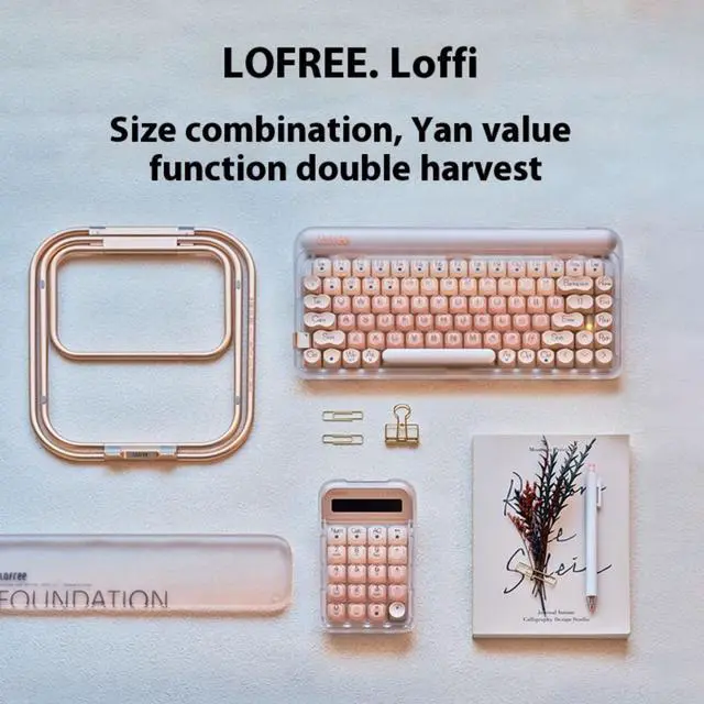 Alt view image 7 of 7 - LOFREE EH121 Sugar Bean Foundation 3 Mode Digital Computer Keyboard - Bluetooth/2.4G/Wired, Hot Swappable Linear Switches, 10-Digit Display, 4-Level Backlighting, Multi-Device (4 Devices), Pink