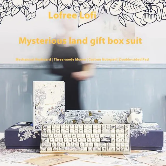 Alt view image 3 of 7 - LOFREE Xiao Qiao 100-Key Tofu Switch Mechanical Keyboard & Mouse Set - 3-Mode Wireless Bluetooth/2.4G/Wired, Mystic Realm Theme, PBT Keycaps, Rechargeable, DIY Desk Setup, Gift Box Packaging
