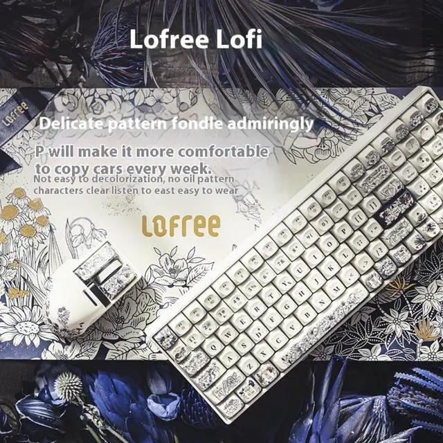 Alt view image 6 of 7 - LOFREE Xiao Qiao 100-Key Tofu Switch Mechanical Keyboard & Mouse Set - 3-Mode Wireless Bluetooth/2.4G/Wired, Mystic Realm Theme, PBT Keycaps, Rechargeable, DIY Desk Setup, Gift Box Packaging