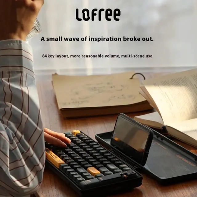 Alt view image 4 of 7 - LOFREE Xiaolang 84-Key Bluetooth Mechanical Keyboard - Dual-Mode Wireless/Type-C, GATERON Brown Switches, Multi-System Compatible, Full N-Key Rollover, ABS Keycaps for Office & Gaming/Green