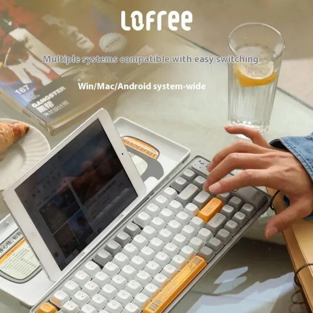Alt view image 6 of 7 - LOFREE Xiaolang 84-Key Bluetooth Mechanical Keyboard - Dual-Mode Wireless/Type-C, GATERON Brown Switches, Multi-System Compatible, Full N-Key Rollover, ABS Keycaps for Office & Gaming/Green