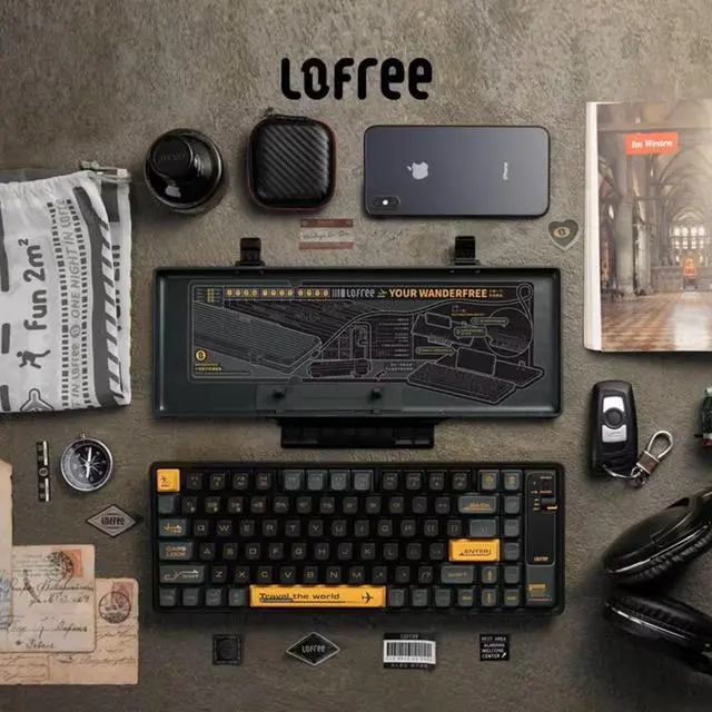 Alt view image 7 of 7 - LOFREE Xiaolang 84-Key Bluetooth Mechanical Keyboard - Dual-Mode Wireless/Type-C, GATERON Brown Switches, Multi-System Compatible, Full N-Key Rollover, ABS Keycaps for Office & Gaming/Green