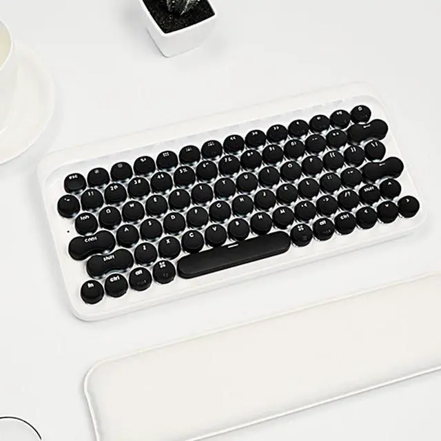 Alt view image 6 of 7 - LOFREE DOT Round Bluetooth Mechanical Keyboard  Retro Stylish 61-Key 60% Layout for Mac/PC/Laptop/Phone (Clicky Blue Switches)  Compatible (MacOS/Windows/iOS/Android), Wireless/Wired Dual Mode