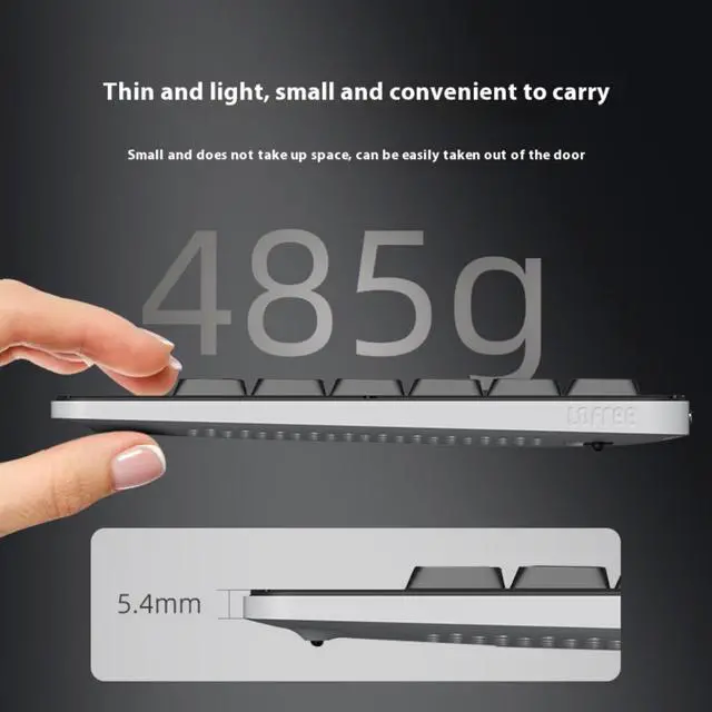 Alt view image 3 of 7 - LOFREE EDGE84 OE920 Ultra-Thin Wireless Mechanical Keyboard: Carbon Fiber & Magnesium Alloy Build, 84-Key Compact Layout, Bluetooth 5.0/USB-C Dual Mode, Portable for Mac/Windows Laptop -Grey