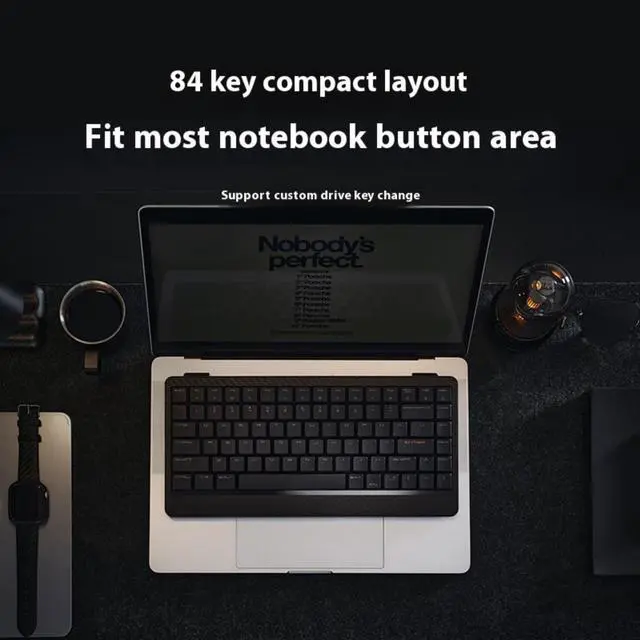 Alt view image 4 of 7 - LOFREE EDGE84 OE920 Ultra-Thin Wireless Mechanical Keyboard: Carbon Fiber & Magnesium Alloy Build, 84-Key Compact Layout, Bluetooth 5.0/USB-C Dual Mode, Portable for Mac/Windows Laptop -Grey