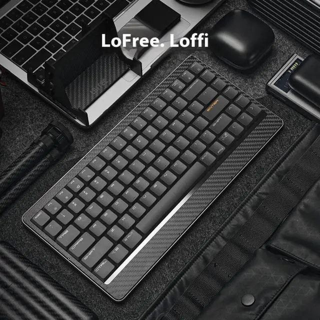 Alt view image 7 of 7 - LOFREE EDGE84 OE920 Ultra-Thin Wireless Mechanical Keyboard: Carbon Fiber & Magnesium Alloy Build, 84-Key Compact Layout, Bluetooth 5.0/USB-C Dual Mode, Portable for Mac/Windows Laptop -Grey