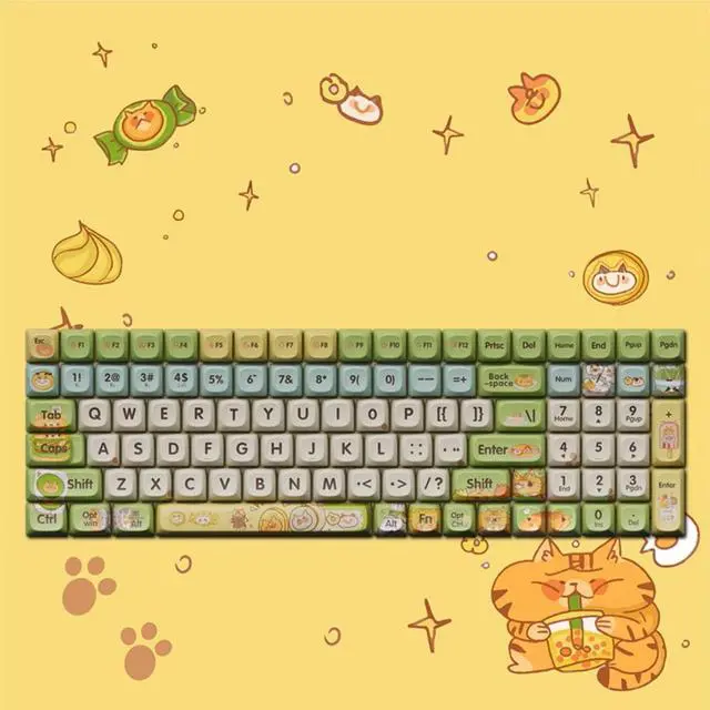 Alt view image 2 of 7 - LOFREE Keycap Adaptor Small Warp 100 Key Wireless Mechanical Keyboard - Multi-themed design, oil-resistant PBT material, retro/vintage/modern style, compatible with Cherry MX Switch DIY