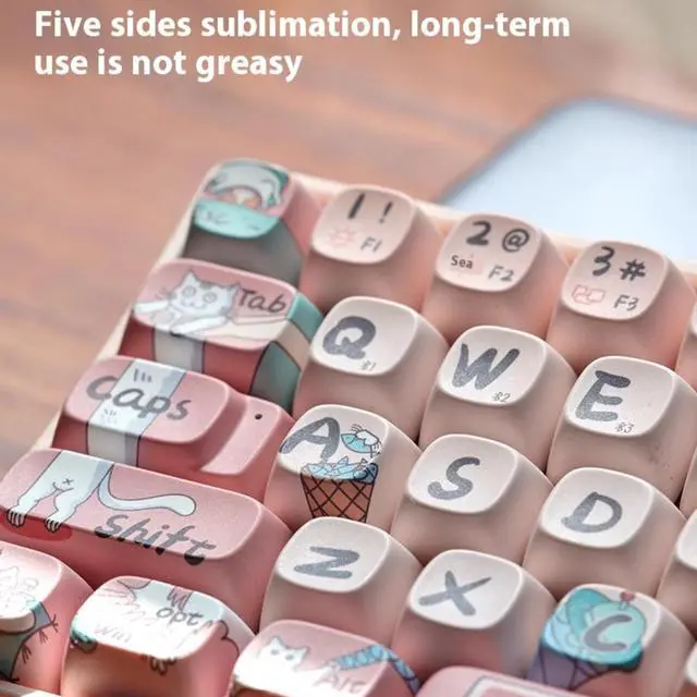 Alt view image 4 of 7 - LOFREE Keycap Adaptor Small Warp 100 Key Wireless Mechanical Keyboard - Multi-themed design, oil-resistant PBT material, retro/vintage/modern style, compatible with Cherry MX Switch DIY