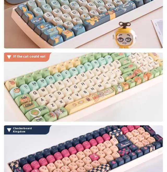 Alt view image 6 of 7 - LOFREE Keycap Adaptor Small Warp 100 Key Wireless Mechanical Keyboard - Multi-themed design, oil-resistant PBT material, retro/vintage/modern style, compatible with Cherry MX Switch DIY