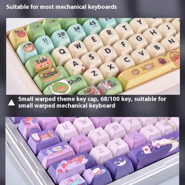 Alt view image 5 of 7 - LOFREE Keycap Adaptor Small Warp 100 Key Wireless Mechanical Keyboard - Multi-themed design, oil-resistant PBT material, retro/vintage/modern style, compatible with Cherry MX Switch DIY