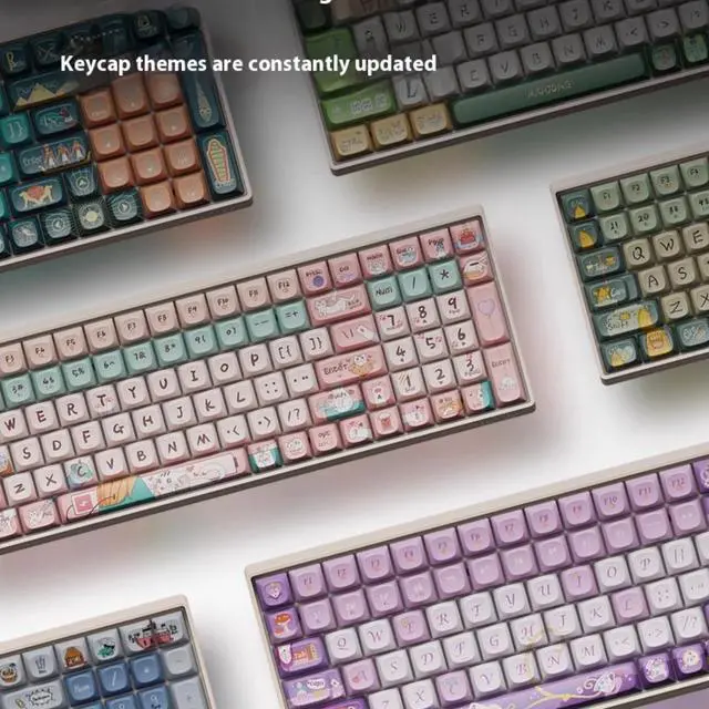 Alt view image 7 of 7 - LOFREE Keycap Adaptor Small Warp 100 Key Wireless Mechanical Keyboard - Multi-themed design, oil-resistant PBT material, retro/vintage/modern style, compatible with Cherry MX Switch DIY
