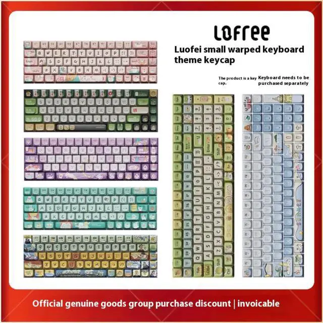Alt view image 3 of 7 - LOFREE Keycap Adaptor Small Warp 100 Key Wireless Mechanical Keyboard - Multi-themed design, oil-resistant PBT material, retro/vintage/modern style, compatible with Cherry MX Switch DIY