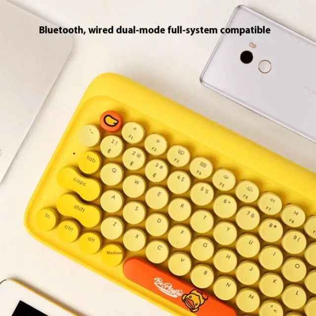 Alt view image 5 of 7 - LOFREE Yellow Duck Dot Mechanical Keyboard Hand Pillow Reversible Pad Set - Bluetooth Wireless, 4x NiMH Battery Capacity, Adjustable Backlighting, Wrist Rest and Reversible Padding