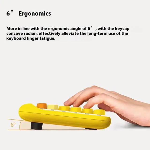 Alt view image 7 of 7 - LOFREE Yellow Duck Dot Mechanical Keyboard Hand Pillow Reversible Pad Set - Bluetooth Wireless, 4x NiMH Battery Capacity, Adjustable Backlighting, Wrist Rest and Reversible Padding