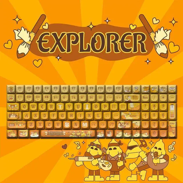 Alt view image 2 of 7 - LOFREE Keycap Adaptor Small Warp 100 Key Wireless Mechanical Keyboard - Multi-themed design, oil-resistant PBT material, retro/vintage/modern style, compatible with Cherry MX Switch DIY