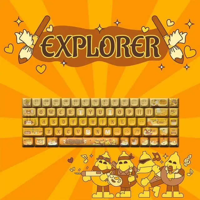 Alt view image 2 of 7 - LOFREE Keycap Adaptor for Small Warp 68-Key Wireless Mechanical Keyboard - Multi-themed design, oil-resistant PBT material, retro/vintage/modern style, compatible with Cherry MX Switch DIY