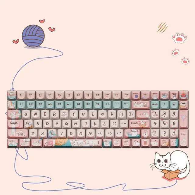 Alt view image 2 of 7 - LOFREE Keycap Adaptor Small Warp 100 Key Wireless Mechanical Keyboard - Multi-themed design, oil-resistant PBT material, retro/vintage/modern style, compatible with Cherry MX Switch DIY