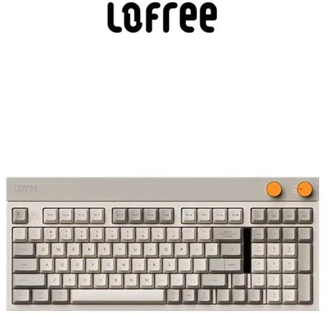 Alt view image 2 of 7 - LOFREE Cubic 98-Key 3-Mode Hot Swappable Mechanical Keyboard - Slab Mount, PBT Keycaps, Rotary Knobs, Visual Status Panel, Multi-Device (5 Devices), Retro Desktop Aesthetics, Full N-Key Flip, Grey