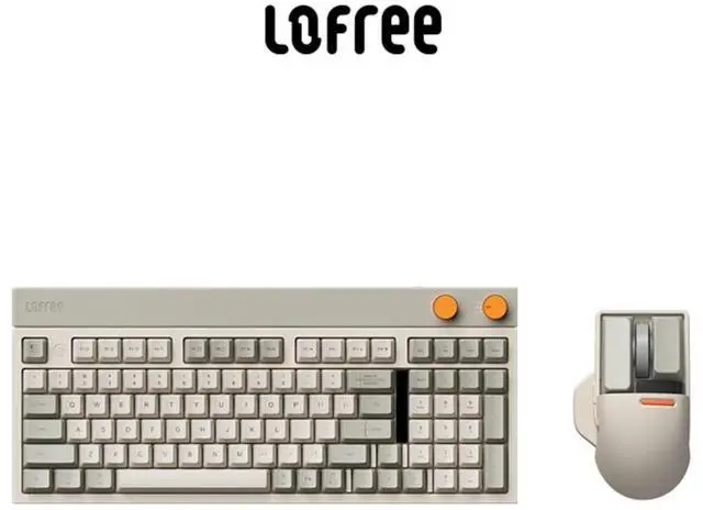 Alt view image 3 of 7 - LOFREE Cubic 98-Key 3-Mode Hot Swappable Mechanical Keyboard - Slab Mount, PBT Keycaps, Rotary Knobs, Visual Status Panel, Multi-Device (5 Devices), Retro Desktop Aesthetics, Full N-Key Flip, Grey