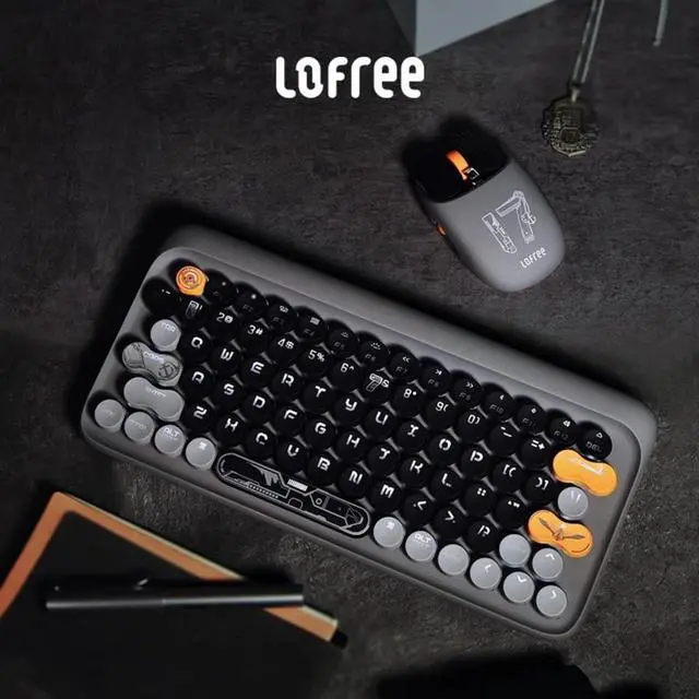 Alt view image 3 of 7 - LOFREE Shandong Ship DOT Round Keycap Wireless Mechanical Keyboard & MAUS Mouse Bundle - RGB Backlight, Bluetooth 5.0, Military Theme Design with Dual-Mode, Aluminum Frame