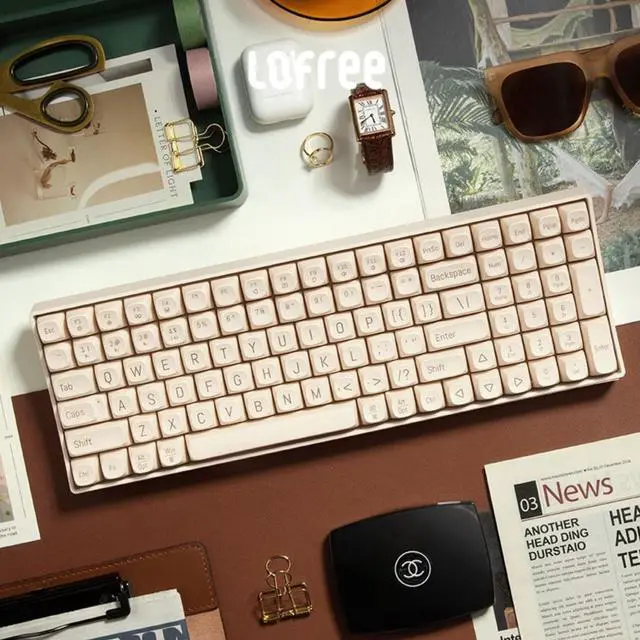 Alt view image 7 of 7 - LOFREE Small Warp 3 Mode Wireless Mechanical Keyboard - 2.4G/Bluetooth 5.0/Wired, Hot Swap Switches, PBT Retro Keycaps, Multi-System Compatible (Windows/Mac/iOS/Android), 68 Key