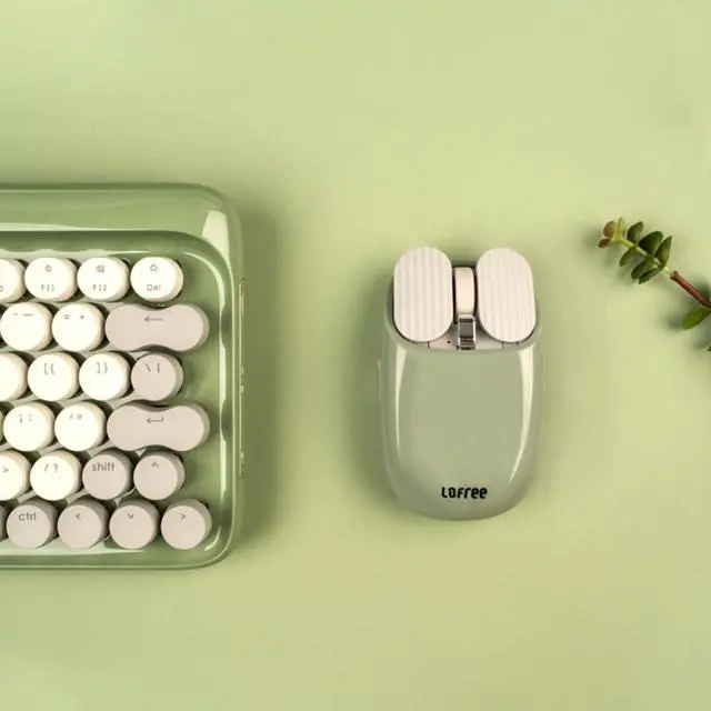 Alt view image 5 of 7 - LOFREE Banxia 5-Piece Wireless Keyboard & Mouse Set - DOT Dot Maus Potato Chip Mouse, DIGIT Candy Keycap Keyboard, Palmer Wrist Rest, Reversible Mat, Multi-System Compatible