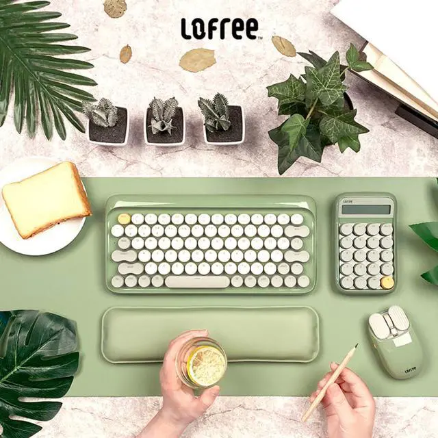 Alt view image 4 of 7 - LOFREE Banxia 5-Piece Wireless Keyboard & Mouse Set - DOT Dot Maus Potato Chip Mouse, DIGIT Candy Keycap Keyboard, Palmer Wrist Rest, Reversible Mat, Multi-System Compatible