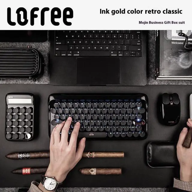 Alt view image 3 of 7 - LOFREE Mojin 6-Piece Wireless Mechanical Keyboard & Mouse Set - Dot Maus Potato Chip Mouse, Candly Lamp, Digit Candy Keycaps, Palmer Wrist Rest, Reversible Mat, Multi-System Compatible