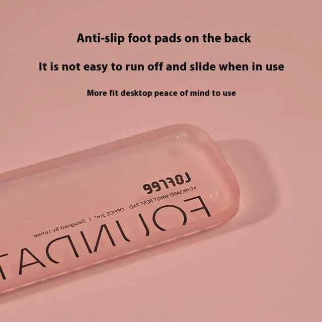 Alt view image 6 of 7 - LOFREE Jelly Transparent Wrist Rest - Translucent acrylic with CNC frosted finish, ergonomic and comfortable support, heat and sweat resistant, fingerprint free - Stylish desktop accessory for office