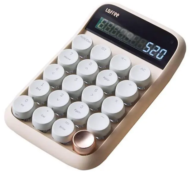 Alt view image 2 of 7 - LOFREE Sugar Bean Bluetooth Numeric Keyboard - Retro Stylish 20-Key Mechanical Calculator, Dual Mode (Bluetooth 5.0/Micro USB), Multi-System Compatible (Windows/Mac/iOS/Android)