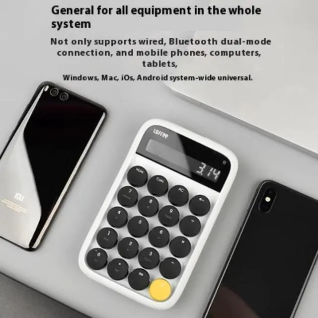 Alt view image 6 of 7 - LOFREE Sugar Bean Bluetooth Numeric Keyboard - Retro Stylish 20-Key Mechanical Calculator, Dual Mode (Bluetooth 5.0/Micro USB), Multi-System Compatible (Windows/Mac/iOS/Android)