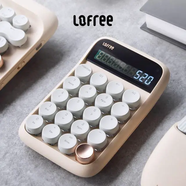 Alt view image 3 of 7 - LOFREE Sugar Bean Bluetooth Numeric Keyboard - Retro Stylish 20-Key Mechanical Calculator, Dual Mode (Bluetooth 5.0/Micro USB), Multi-System Compatible (Windows/Mac/iOS/Android)