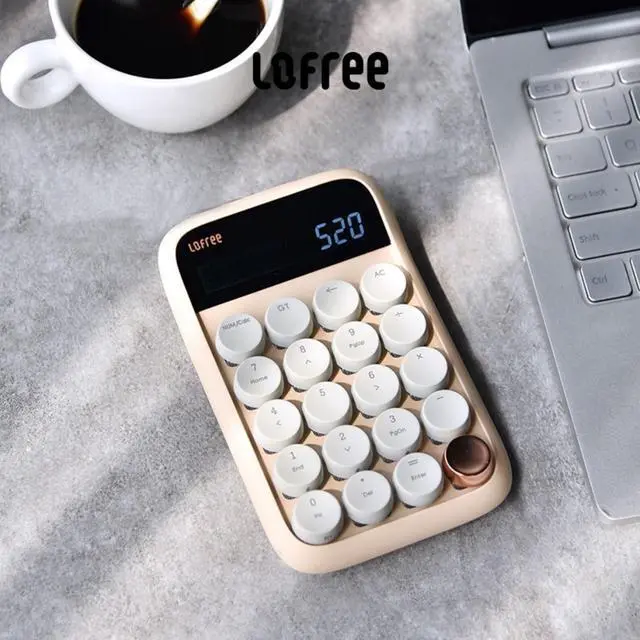 Alt view image 4 of 7 - LOFREE Sugar Bean Bluetooth Numeric Keyboard - Retro Stylish 20-Key Mechanical Calculator, Dual Mode (Bluetooth 5.0/Micro USB), Multi-System Compatible (Windows/Mac/iOS/Android)