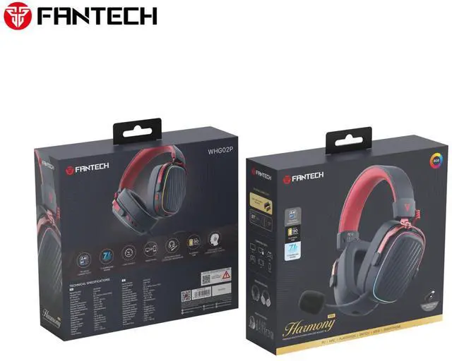 Alt view image 6 of 7 - FANTECH HARMONY PRO WHG02P Premium Multi-Platform Wireless Headset,90 Hours Playback Time,TRI-Mode Connectivity,7.1 Surround Sound,Personalization+,RGB Lighting,Multi-Device Connection,Blue