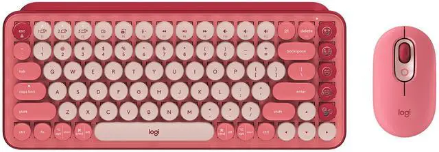 Main image of Logitech POP Wireless Keyboard + Mouse Combo (Electric Pink) - Bluetooth 5.0, TTC Tactile Switches, Modern Vintage Design
