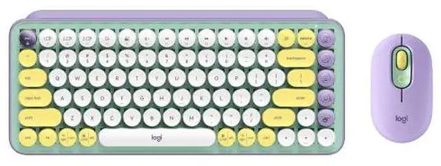 Main image of Logitech POP Keys Retro Mechanical Keyboard & Mouse (Dreamy Purple) - Wireless Combo with Changeable Emoji Caps, 36-Month Battery