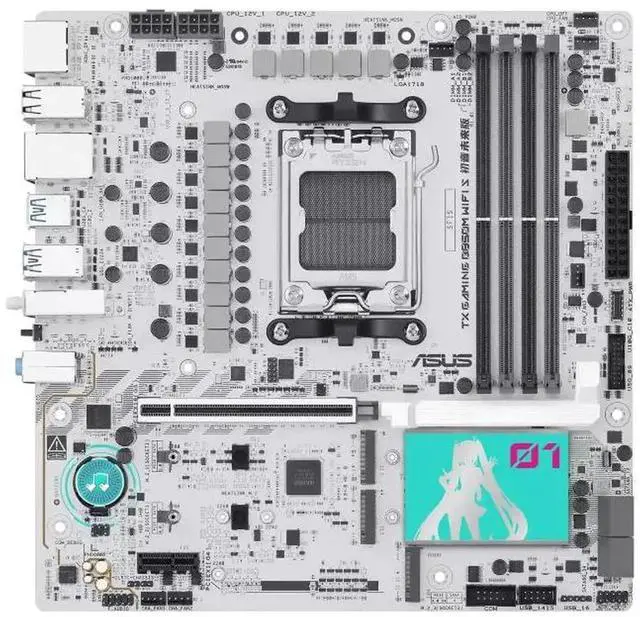Alt view image 2 of 7 - ASUS TX GAMING B850M WIFI S-HATSUNE MIKU AMD AM5 mATX Motherboard, PCIe 5.0, WiFi 6E, three M.2slots, SATA interface, M.2 interface (NVMe protocol),Aura Sync