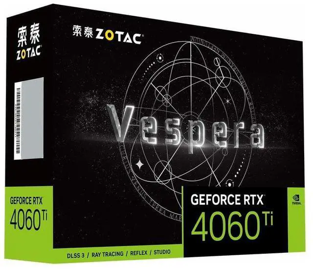Alt view image 6 of 7 - ZOTAC GeForce RTX 4060Ti-8GB NEBULAE OC Graphics Card, Gaming, AI Design, Video Editing, 3D Rendering, 3 x DP, 1 x HDMI, 8GB GDDR6, 128-bit, Express 4.0 8x, 2550MHz, 18Gbps